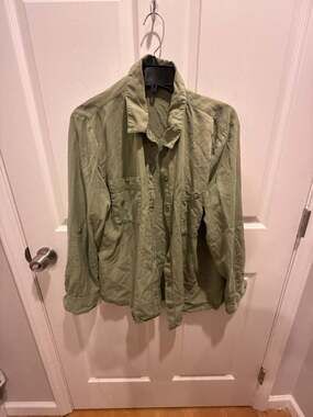 Sanctuary Olive Green 100% Lyocell Utility Button-Down Shirt